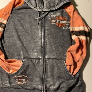 Harley Davidson burn out hoodie light weight
